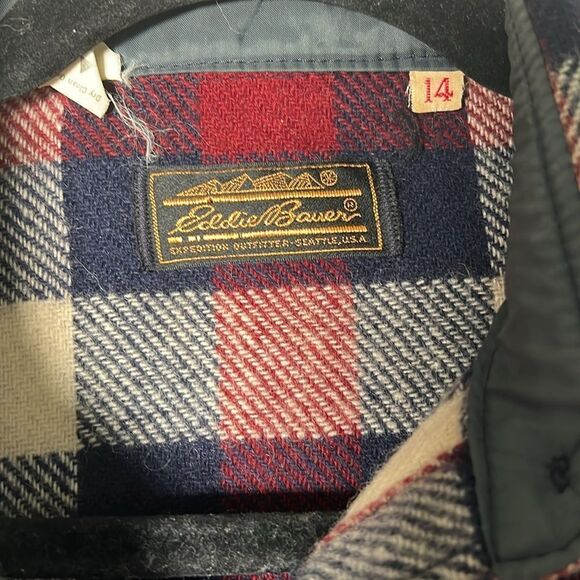 Vintage Eddie Bauer Wool Flannel Button Down Shirt - Picture 4 of 6